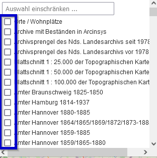 Screenshot Checkboxen zur Ebenenauswahl