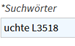 Screenshot Feld Suchw&ouml;rter in Arcinsys mit Beispieleintrag "uchte L3518"