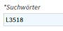 Screenshot Feld Suchw&ouml;rter in Arcinsys mit Beispieleintrag "L3518"